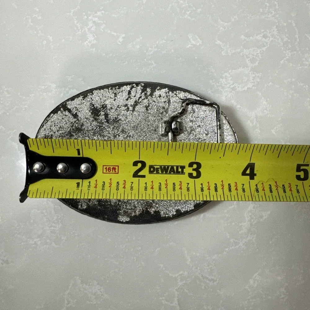 Cowboy Boot Belt Buckle Two Tone Oval Rodeo Wear